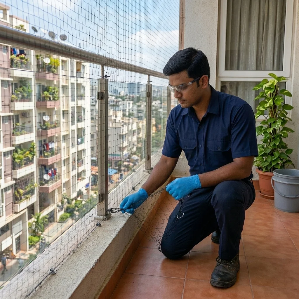 Office cleaning team at work