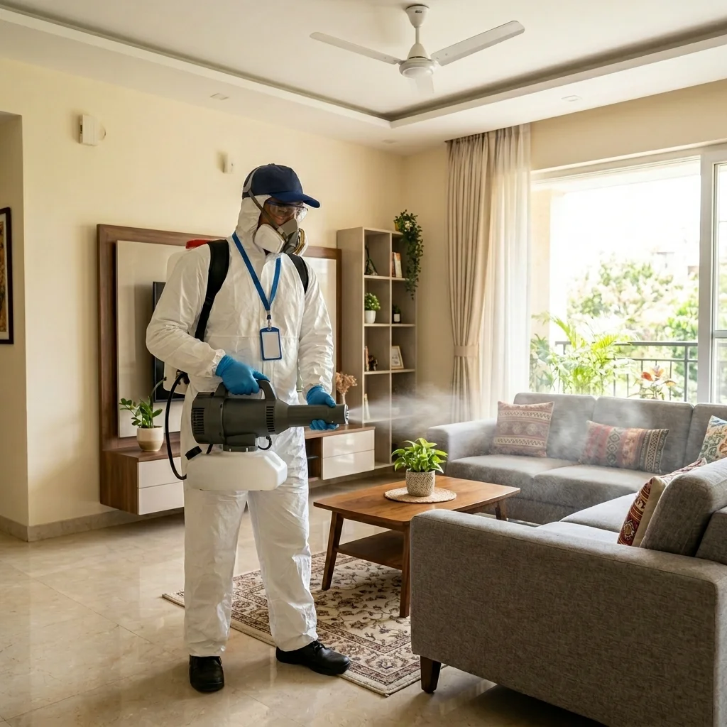 Office cleaning team at work
